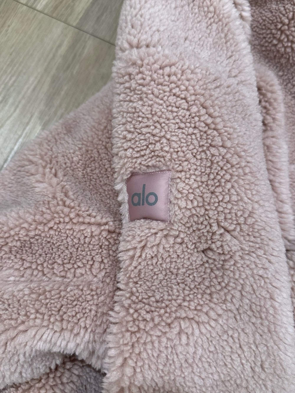 Plush Teddy Sherpa Hoodie Jacket - Dusty Pink - Picture 3 of 4